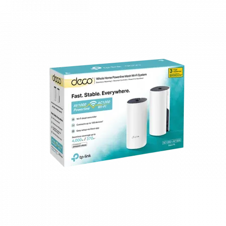 Система WiFi-Mesh TP-LINK Deco P9 AC1200, 2xGE LAN/WAN, 2мод, Powerline AV1000