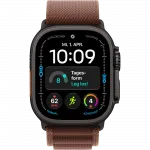 Apple Watch Ultra 4 GPS + LTE 49mm Black Titanium Case with Burgundy Alpine Loop - Small (MJC04)