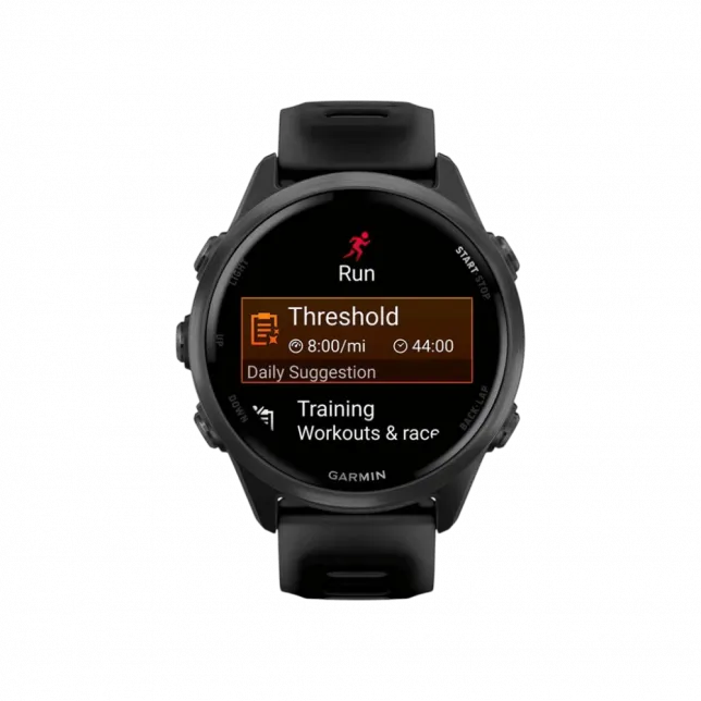 Смарт-годинник Garmin Forerunner 570 42мм Slate Gray Aluminum з Translucent Black чорним силіконовим ремінцем