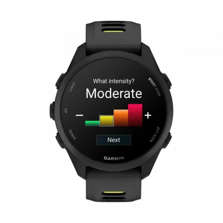 Смарт-годинник Garmin Forerunner 170 Black чорний з Black/Amp Yellow чорним/жовтим силіконовим ремінцем