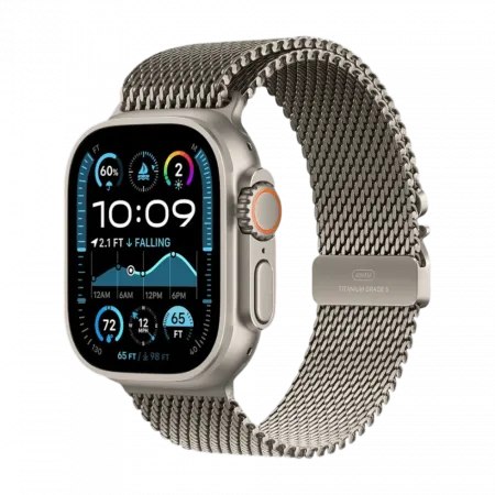 Apple Watch Ultra 2 49mm GPS + LTE Titanium Case with Natural Titanium Milanese Loop Medium