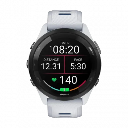 Смарт-годинник Garmin Forerunner 265 з Whitestone корпусом та Whitestone/Tidal Blue білим силіконовим ремінцем