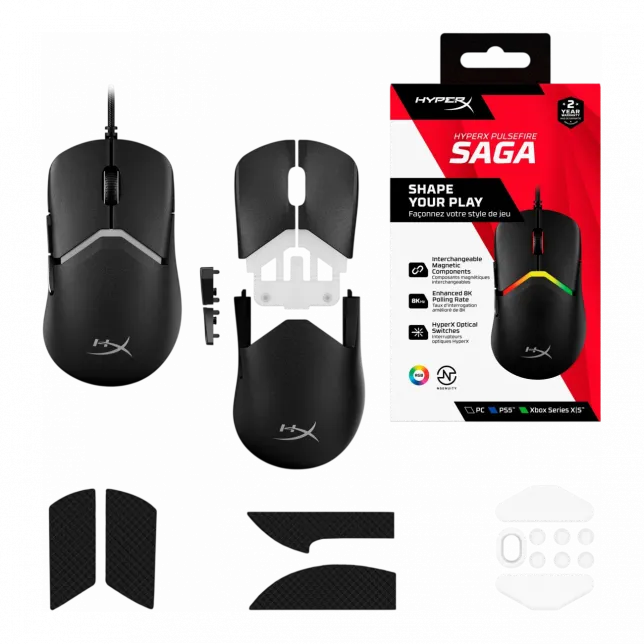 Миша HyperX Pulsefire SAGA, RGB, USB-A, чорний