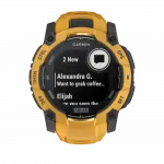 Смарт-годинник Garmin Instinct 3 50 мм, Solar Sunburst помаранчевий з Sunburst/Grey помаранчевим/сірим силіконовим ремінцем