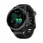 Смарт-годинник Garmin Forerunner 570 42мм Slate Gray Aluminum з Translucent Black чорним силіконовим ремінцем
