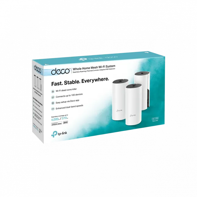Система WiFi-Mesh TP-LINK Deco M4 AC1200, 2xGE LAN/WAN, 3мод
