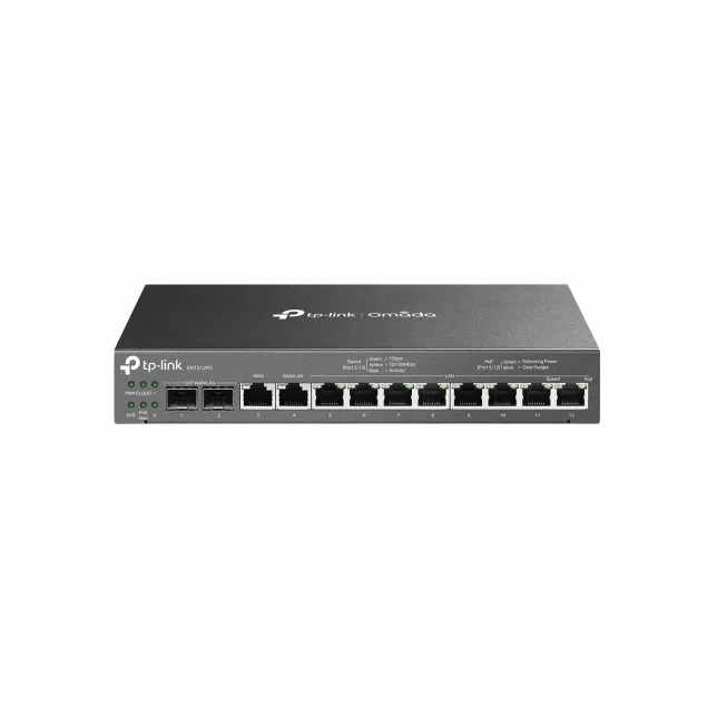 Мультисервісний Маршрутизатор TP-LINK ER7212PC 8xGE LAN (8xPoE), 1xGE WAN, 1xGE WAN/LAN, 2xGE SFP WAN/LAN, 110Вт