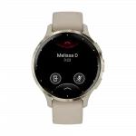 Смарт-годинник Garmin Venu 3S Soft Gold Stainless Steel Bezel з French Gray сірим корпусом та силіконовим ремінцем