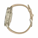 Смарт-годинник Garmin Venu 4 41 мм Lunar Gold з Bone світло-бежевим силіконовим та Light Sand бежевим шкіряним ремінцями