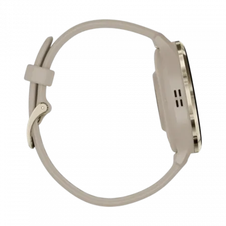 Смарт-годинник Garmin Venu 3S Soft Gold Stainless Steel Bezel з French Gray сірим корпусом та силіконовим ремінцем