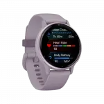Смарт-годинник Garmin Vivoactive 5 Metallic Orchid Aluminum Bezel з бузковим корпусом Orchid та силіконовим ремінцем