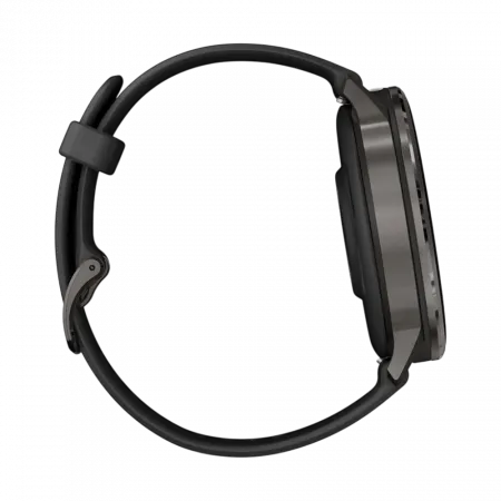 Смарт-годинник Garmin Venu 4 45 мм Slate з Black чорним силіконовим ремінцем
