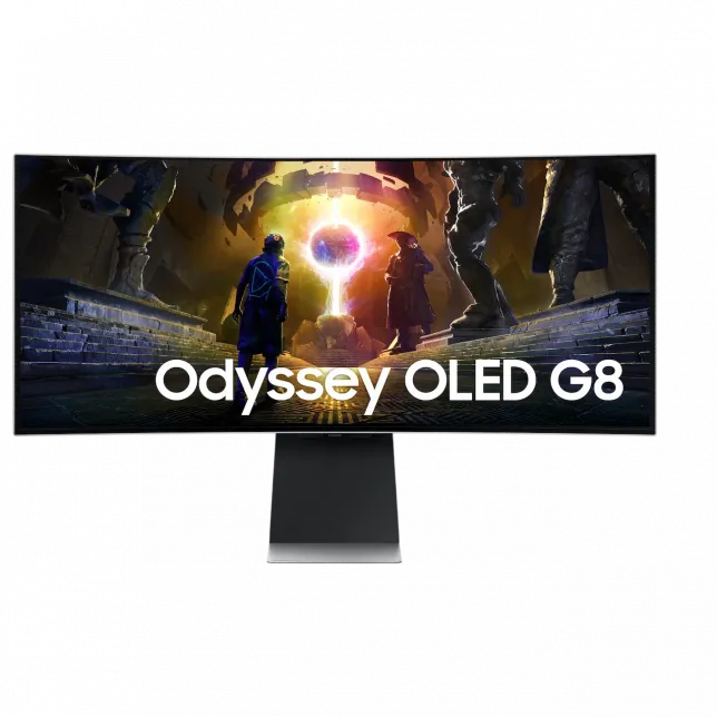 Монітор Samsung 34" Odyssey OLED G85S HDMI, DP, USB, Bluetooth, MM, OLED, 3440x1440, 0.3ms, HAS, FreeSync Premium Pro, CURVED