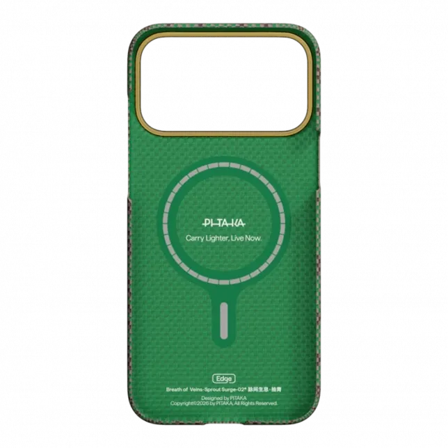 Чохол Pitaka Edge Ultra-Slim Breath of Veins для iPhone 17 Pro Sprout Surge