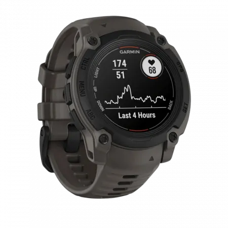 Смарт-годинник Garmin Instinct E 40 мм Black чорний з Charcoal коричневим силіконовим ремінцем