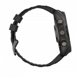 Смарт-годинник Garmin Fenix 8 51мм, AMOLED Sapphire, Carbon Grey DLC Titanium з Black/Pebble Grey чорним силіконовим ремінцем