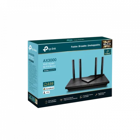 Маршрутизатор TP-LINK ARCHER AX55 PRO AX3000, 3xGE LAN, 1xGE WAN/LAN, 1x2.5GE WAN/LAN, 1xUSB 3.0, MESH