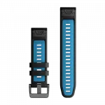  Ремінець QuickFit 22 мм, Black/Cirrus Blue чорний/блакитний силіконовий