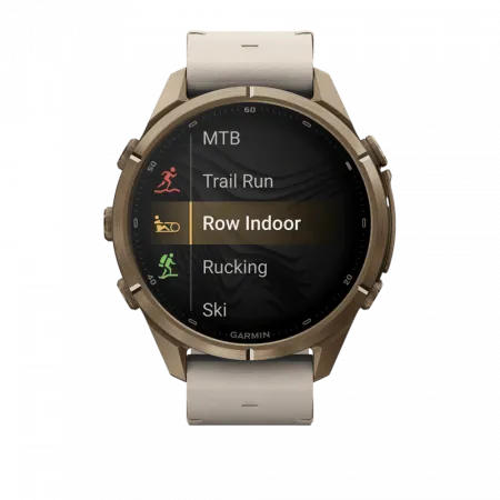 Смарт-годинник Garmin Fenix 9 Pro - inReach, 43мм Autumn Gold Titanium з Bone бежевим шкіряним ремінцем