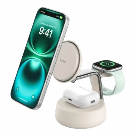 Зарядний пристрій бездротовий Belkin 3в1 UltraCharge Pro Magnetic Charging 25W Dock (Sand)