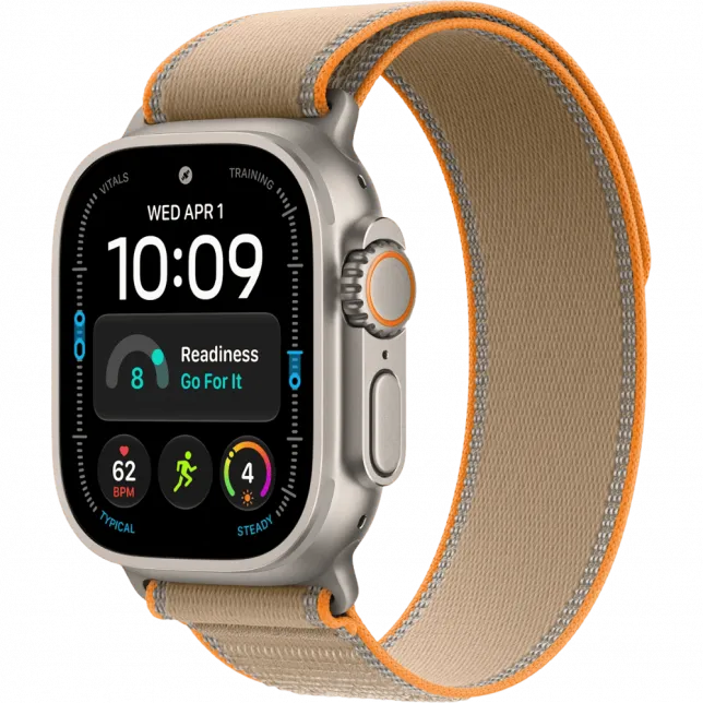 Apple Watch Ultra 4 GPS + LTE 49mm Natural Titanium Case with Sand Trail Loop - S/M (MJAJ4)