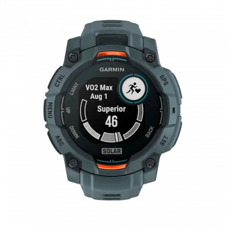 Смарт-годинник Garmin Instinct 3 45 мм, Solar Twilight сірий з Twilight сірим силіконовим ремінцем