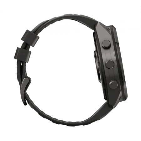 Смарт-годинник Garmin Fenix 9 Pro 51мм, Carbon Gray DLC Titanium з Black/Pebble Grey чорним/темно-сірим силіконовим ремінцем
