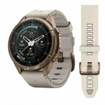 Смарт-годинник Garmin Fenix 9 Pro - inReach, 43мм Autumn Gold Titanium з Bone бежевим шкіряним ремінцем
