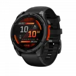 Смарт-годинник Garmin Fenix 8 47мм, AMOLED Slate Gray з Black чорним силіконовим ремінцем
