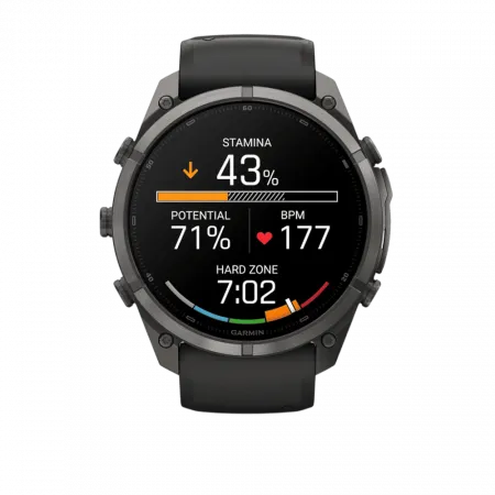 Смарт-годинник Garmin Fenix 9 Pro - inReach, 51мм Carbon Gray DLC Titanium з Black/Pebble Grey чорним/темно-сірим силіконовим ремінцем