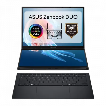 Ноутбук ASUS Zenbook Duo UX8406CA-QL046W 14" FHD Touch OLED, Intel Ultra 9 285H, 32GB, F1TB, UMA, Win11, Сірий