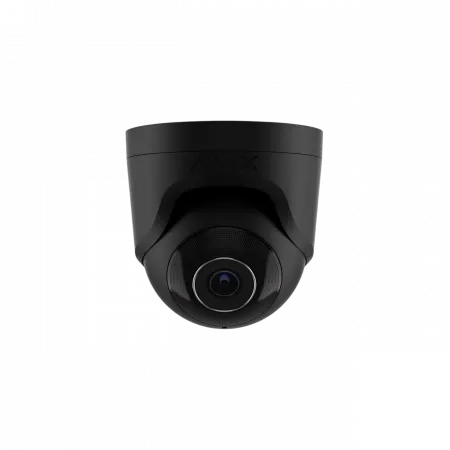 IP-Камера дротова Ajax TurretCam, 5мп, 4мм, Poe, True WDR, IP 65, ІЧ 35м, аудіо, кут огляду 75°до 85°, купольна, чорна