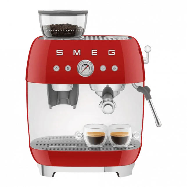 Кавомашина еспресо з кавомолкою Smeg (Red)