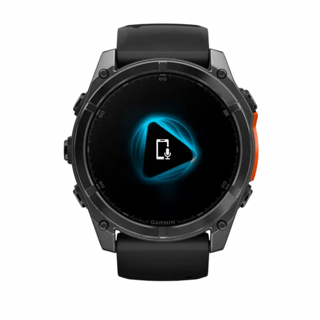 Смарт-годинник Garmin Fenix 8 51мм, AMOLED Slate Gray з Black чорним силіконовим ремінцем