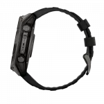 Смарт-годинник Garmin Fenix 8 51мм, Solar Sapphire, Carbon Gray DLC Titanium з Black/Pebble Gray чорним силіконовим ремінцем