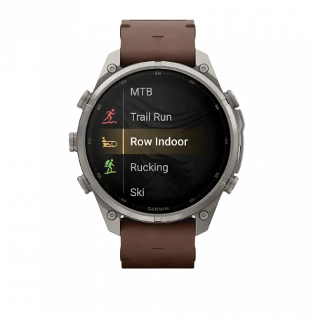 Смарт-годинник Garmin Fenix 9 Pro - inReach, 47мм Titanium з Walnut коричневим шкіряним ремінцем