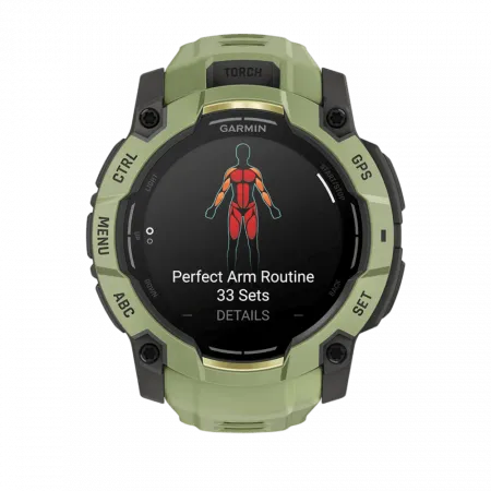 Смарт-годинник Garmin Instinct 3 50 мм, AMOLED Fern Green зелений з Fern Green зеленим силіконовим ремінцем