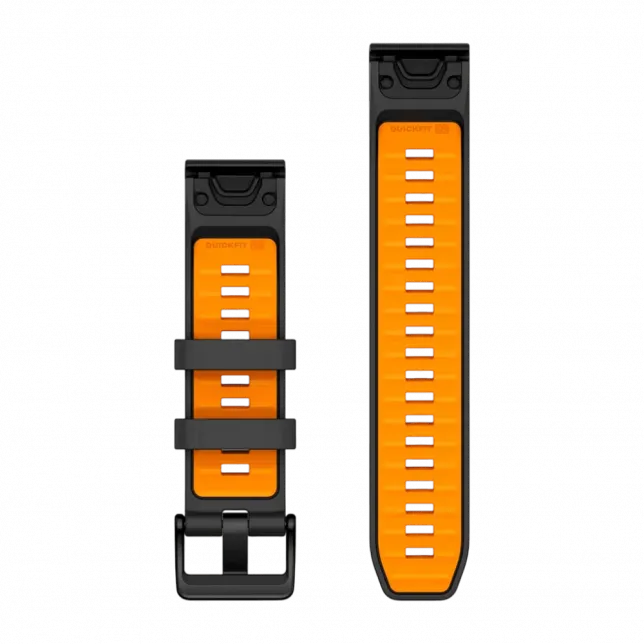 Ремінець QuickFit 22 мм, Graphite/Spark Orange темно-сірий/помаранчевий силіконовий