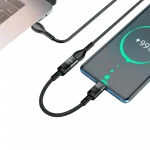 Перехідник Hoco Type-C to lightning (P+M) 10см Black U107