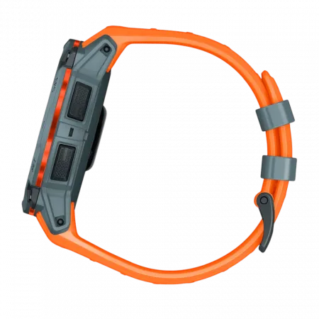 Смарт-годинник Garmin Instinct 3 50 мм, Solar Twilight сірий з Solstice помаранчевим силіконовим ремінцем