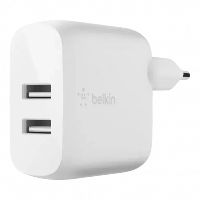 Зарядний пристрій Belkin 24W 2xUSB-A White