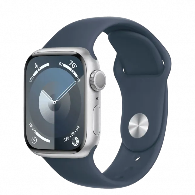 б/у Apple Watch Series 9 45mm Silver Aluminum Case with Storm Blue Sport Band S/M