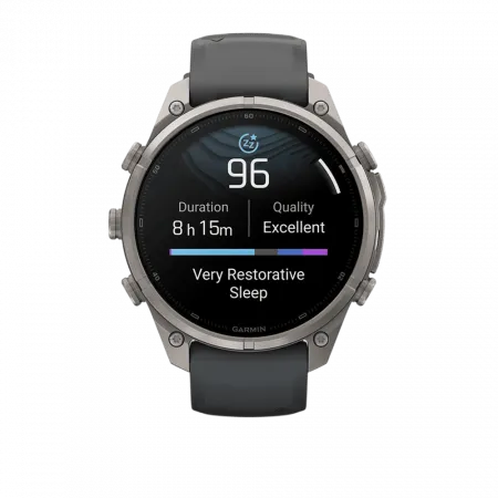 Смарт-годинник Garmin Fenix 9 Pro 47мм, Titanium з Graphite/Black темно-сірим/чорним силіконовим ремінцем
