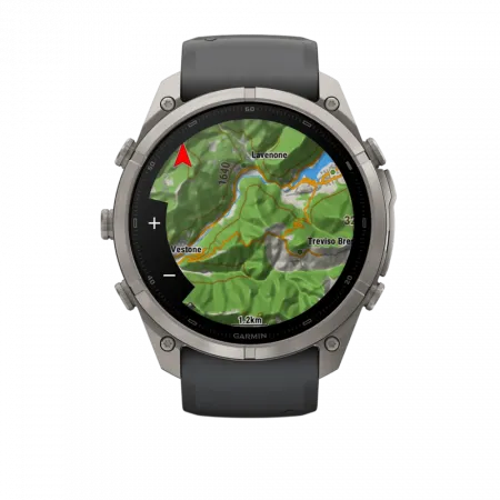 Смарт-годинник Garmin Fenix 9 Pro - inReach, 51мм Titanium з Graphite/Black темно-сірим/чорним силіконовим ремінцем
