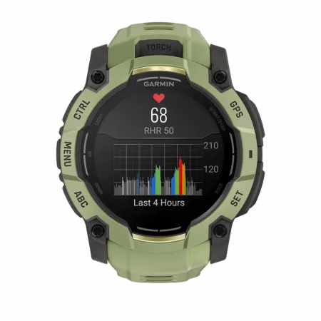 Смарт-годинник Garmin Instinct 3 50 мм, AMOLED Fern Green зелений з Fern Green зеленим силіконовим ремінцем