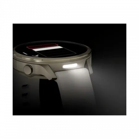 Смарт-годинник Garmin Venu 4 41 мм Lunar Gold з Bone світло-бежевим силіконовим та Light Sand бежевим шкіряним ремінцями
