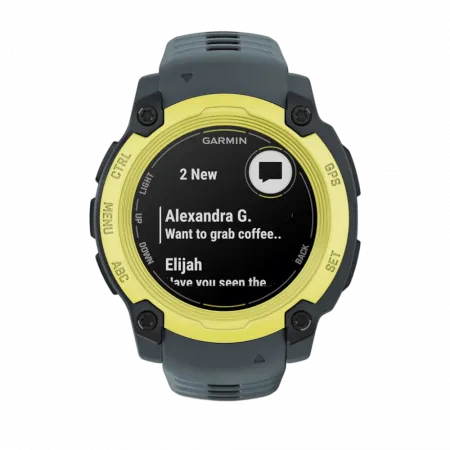 Смарт-годинник Garmin Instinct E 40 мм Electric Lime жовтий з Twilight сірим силіконовим ремінцем