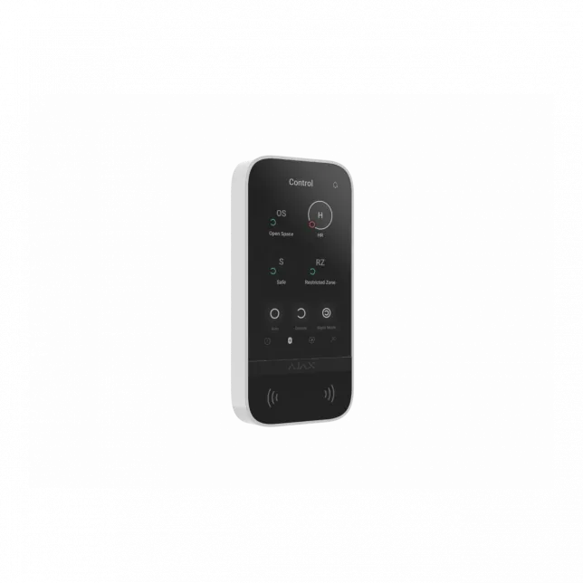 Клавіатура з сенсорним дисплеєм Ajax KeyPad TouchScreen, jeweller, бездротовий, білий