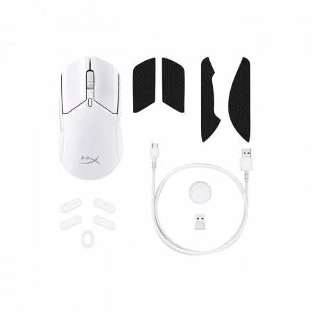 Миша HyperX Pulsefire Haste 2, RGB, USB-A/WL/BT, білий