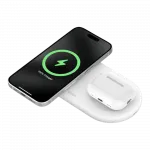 Зарядний пристрій бездротовий Belkin 2в1 15W Pad Qi2, White